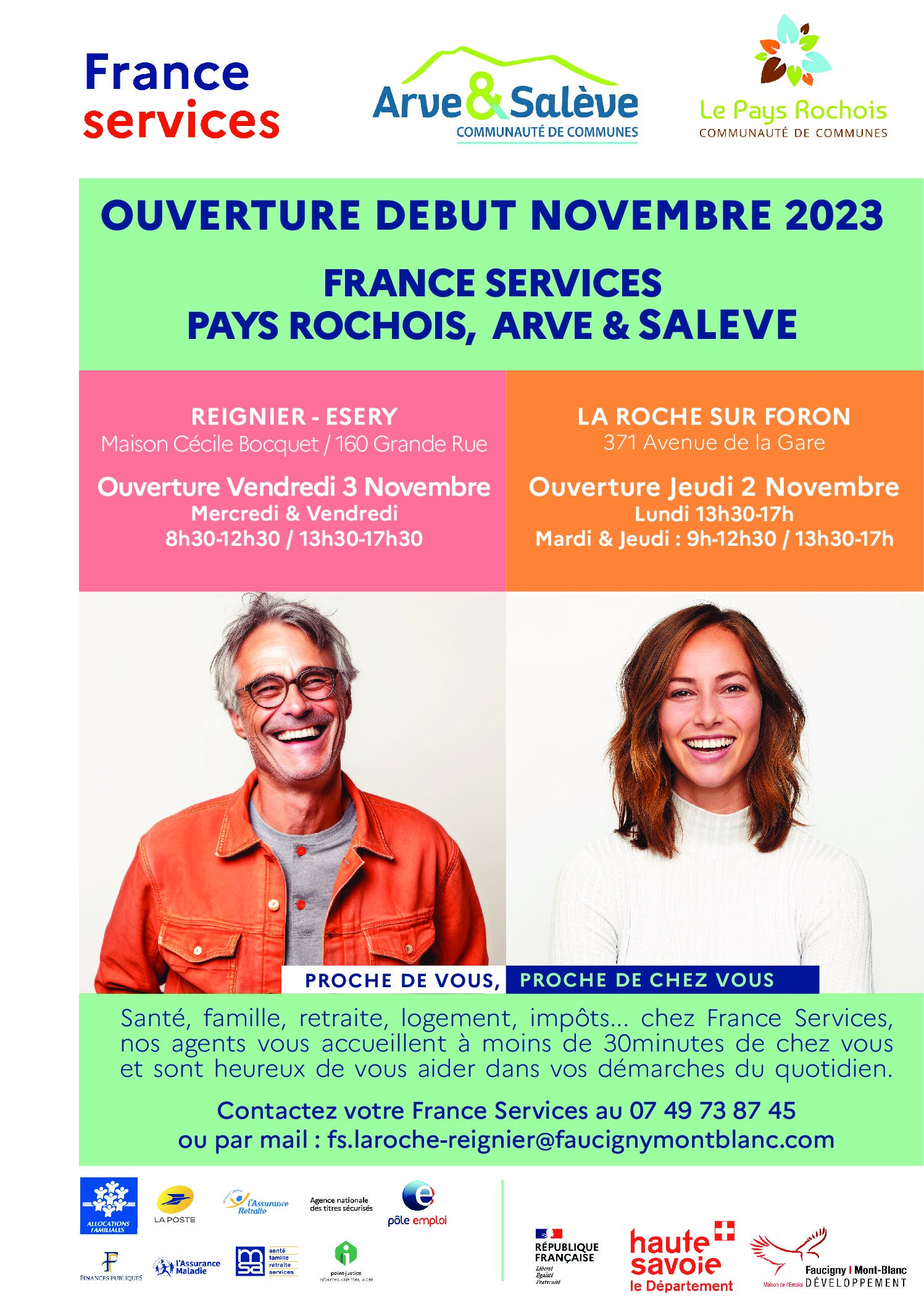 Affiche France Services AS Ouverture VA3 logos financeurs