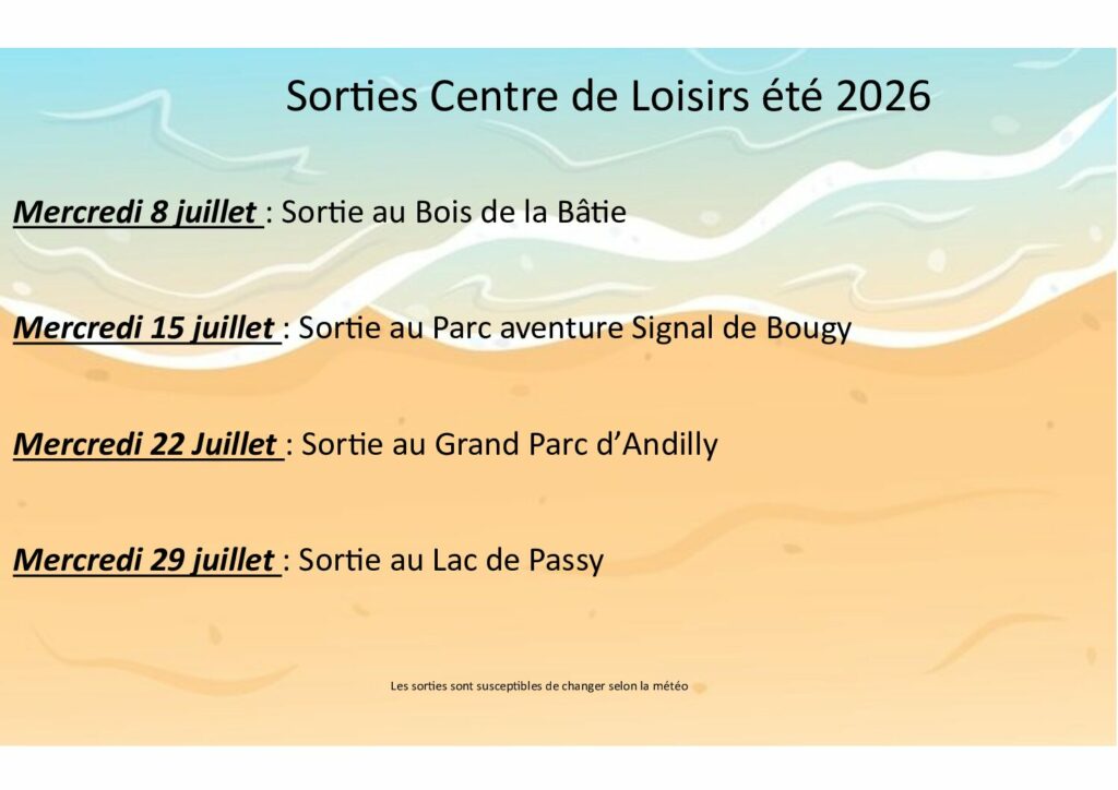 sorties été 2026